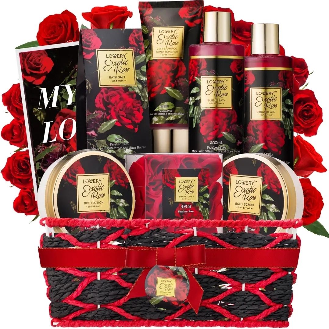 Bath & Body Gift Set Exotic Rose Gift Basket Bath & Body Gift Set Exotic Rose Gift Basket