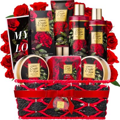 Bath &amp; Body Gift Set Exotic Rose Gift Basket