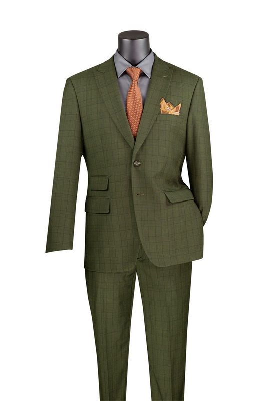 Vinci Modern Windowpane 2-Piece Suit