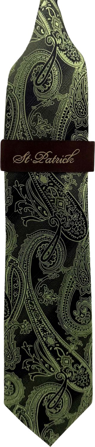 Olive Green Microfiber Tie & Hanky Set