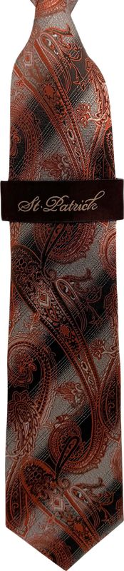 Burnt Orange/Brown Microfiber Tie & Hanky Set