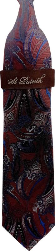 Burgundy/Blue/Silver Microfiber Tie & Hanky Set