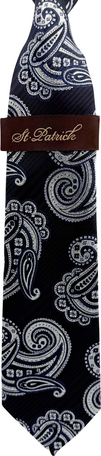 Navy/Black/Silver Glitter Microfiber Tie & Hanky Set