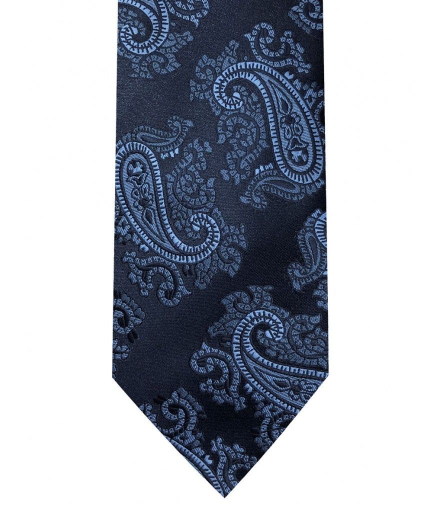 Blue Microfiber Tie & Hanky Set