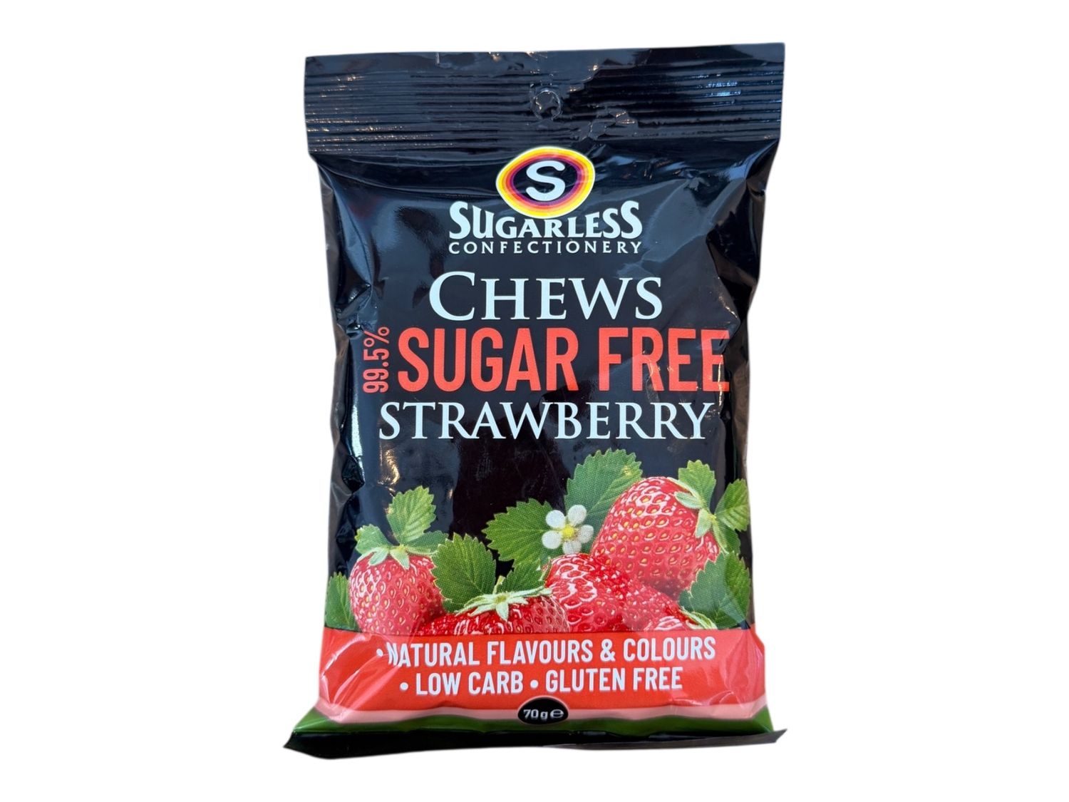 Sugarless Chews Straw 70g