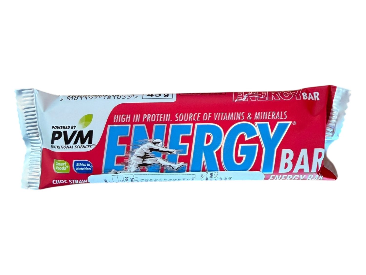 PVM Energy Bar Choc/Strawberry 45g