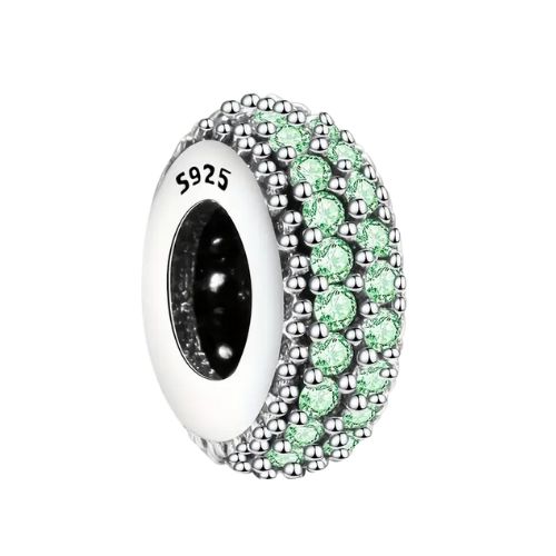 CHARM PLATA 925 con circonias verdes 