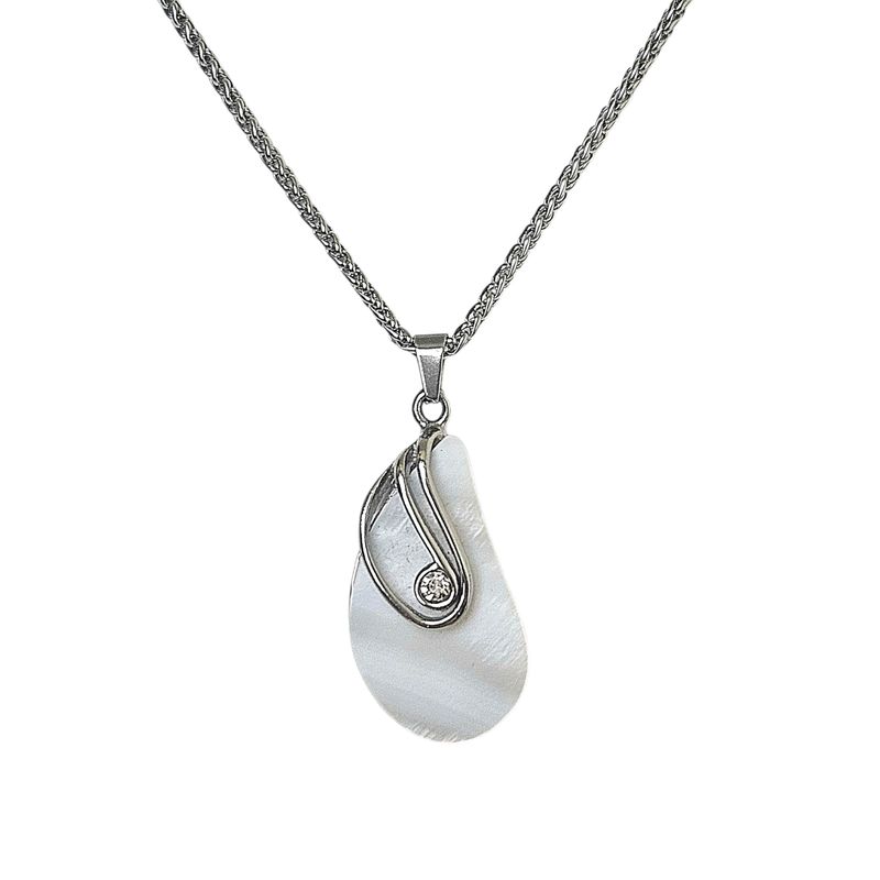 Collar de Acero + dije nacar