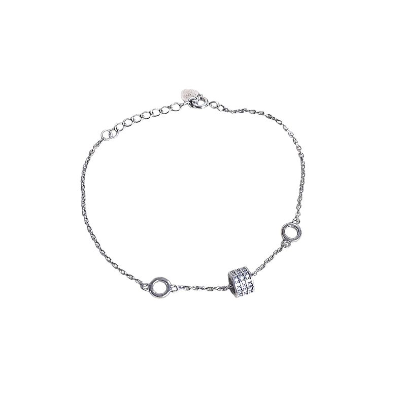 Pulsera en Plata 925 rolito con circonias