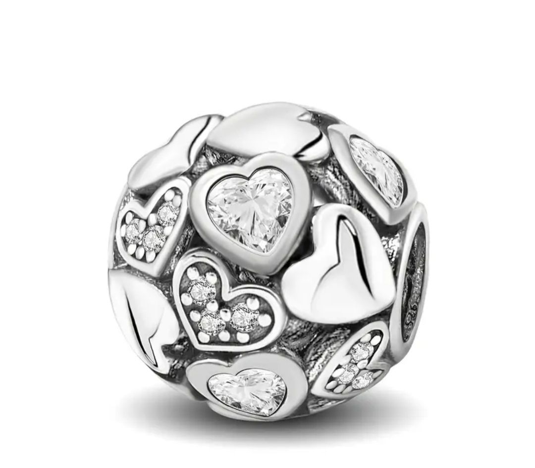 Charm plata 925 corazones 