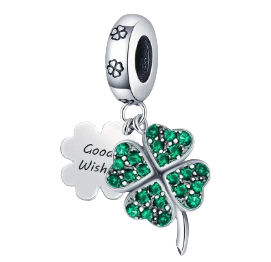 Charm Plata 925 trébol verde