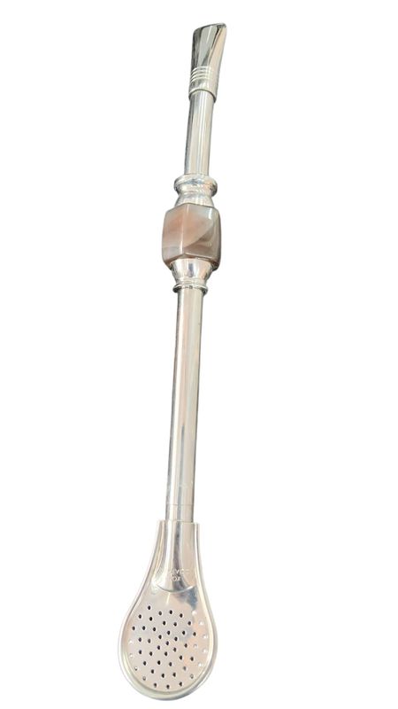 Bombilla Alpaca con detalle en piedra