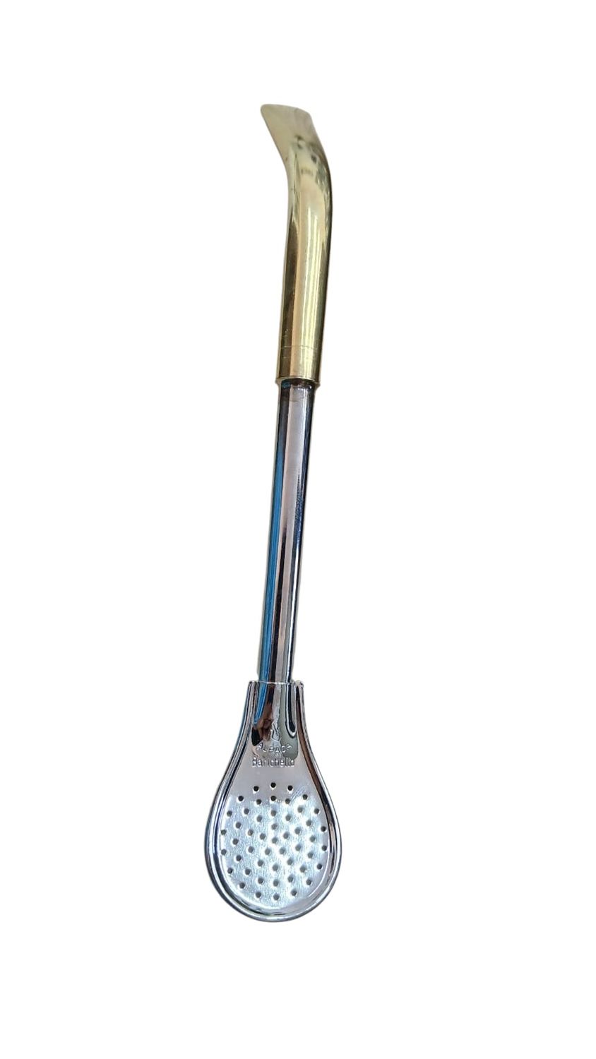 Bombilla alpaca con finalización en dorado.