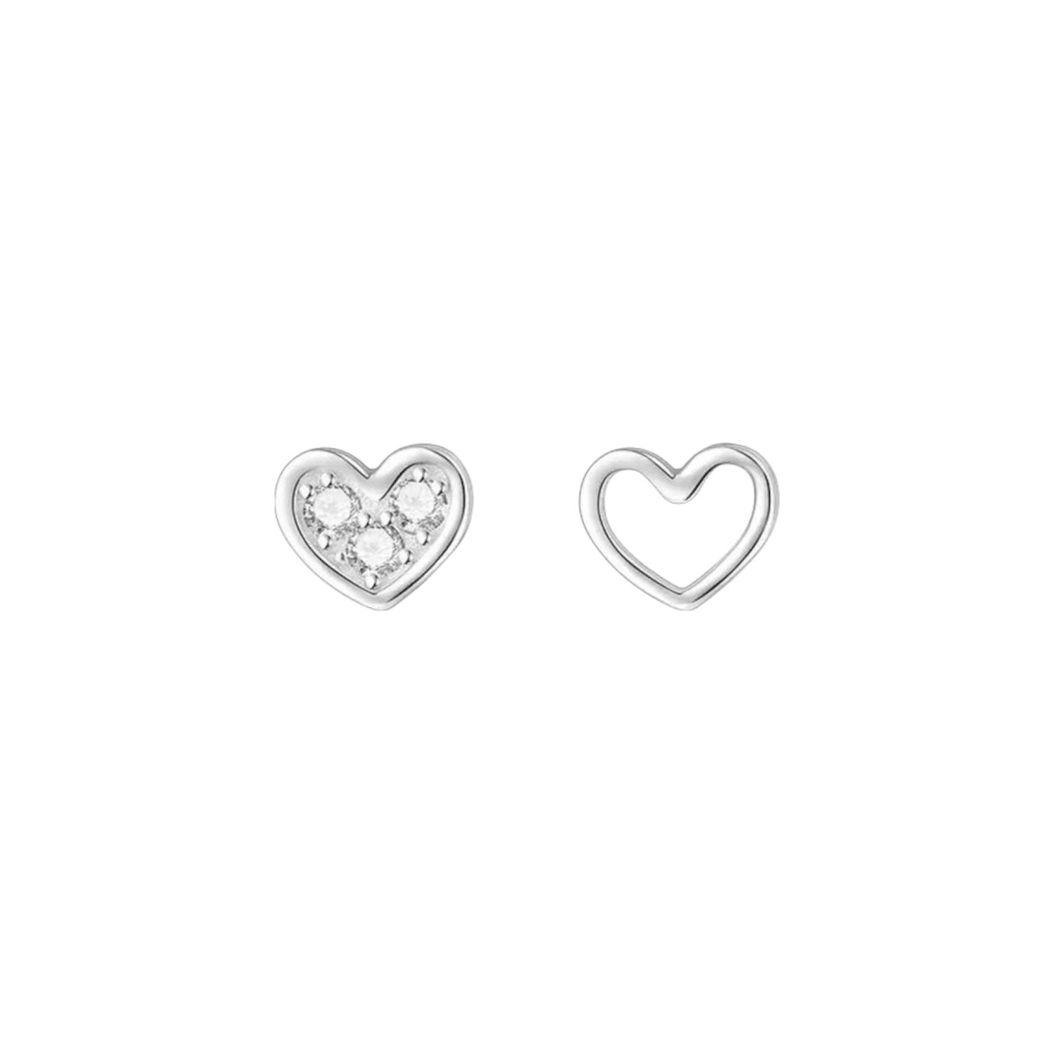 Caravanas Corazón asimétrica Plata 925