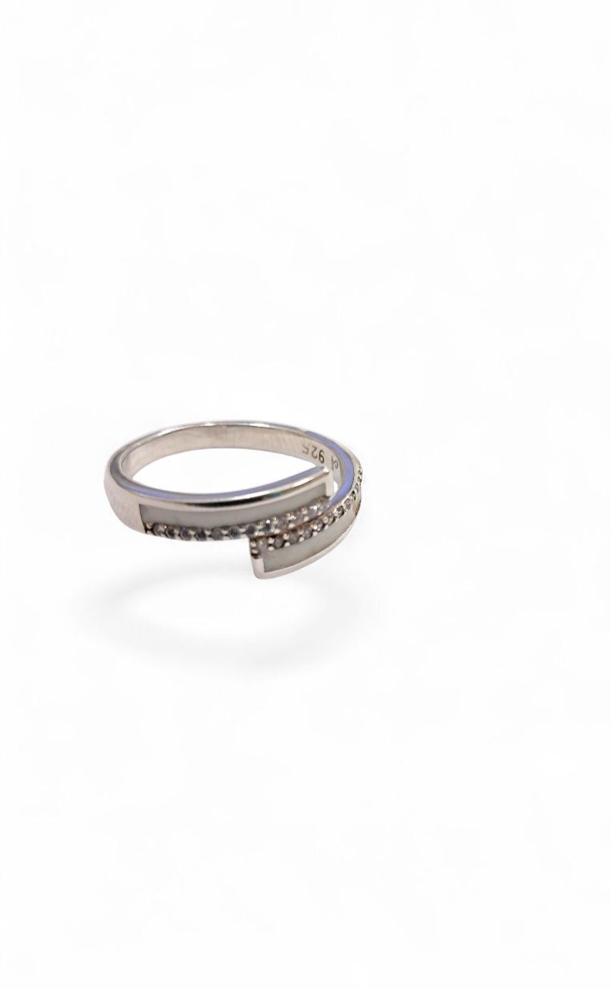 Anillo ajustable plata 925 con piedra nacar