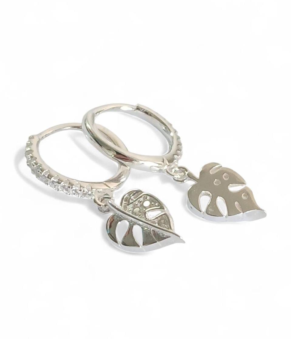 caravanas plata con piedras