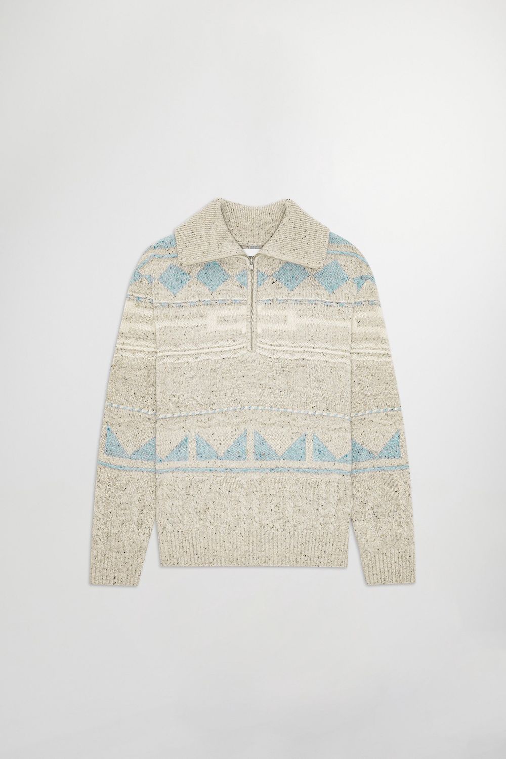 NN07 - William Half Zip 6697, Color: Ecru Multi, Size: S