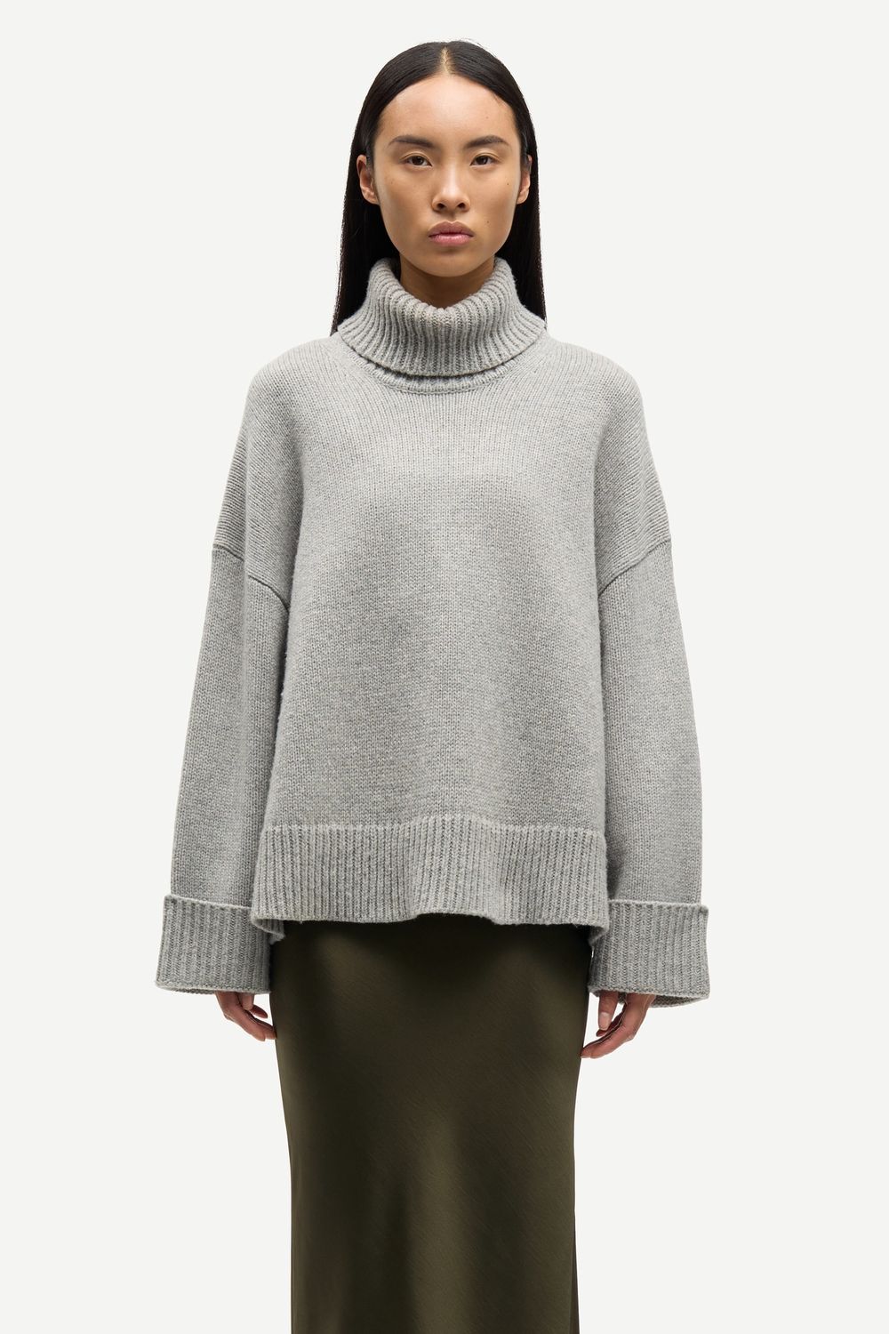 Samsoe Samsoe Dames - SAKEIKU TURTLENECK 11250, Color: GREY MEL., Size: XS