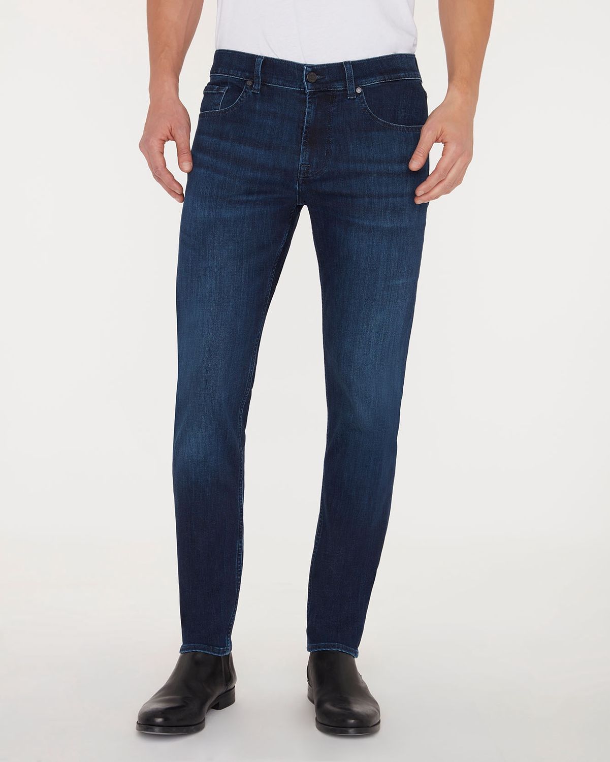 7 FOR ALL MANKIND - SLIMMY TAPERED - DARK BLUE, Color: Dark Blue, Size: 34