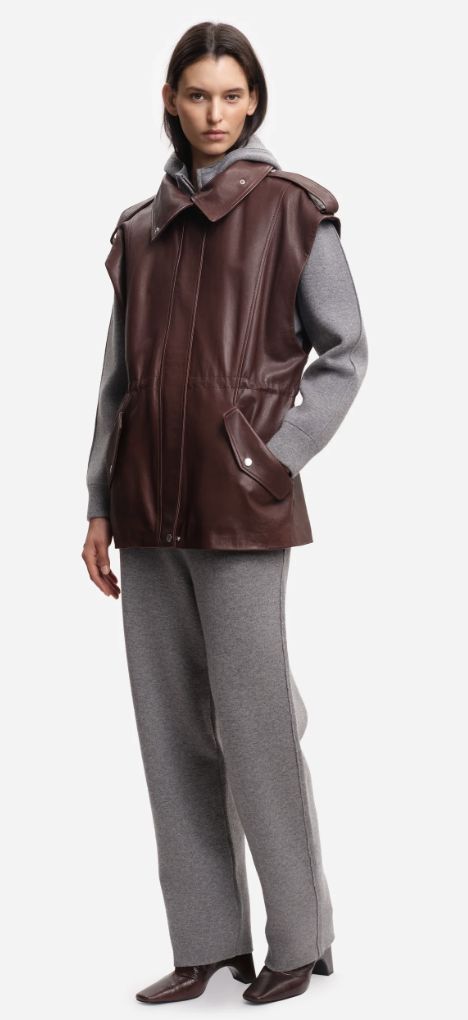 Margaux Lonnberg gilet leather F25 ASTOR B/BR