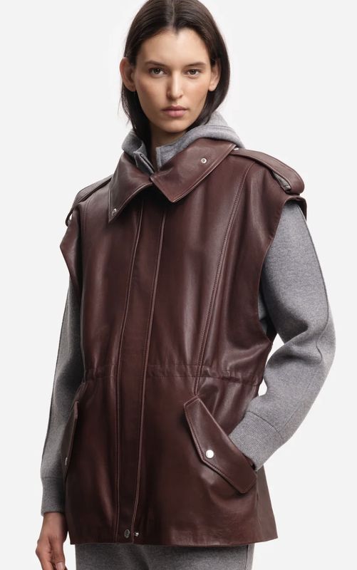 Margaux Lonnberg gilet leather F25 ASTOR B/BR