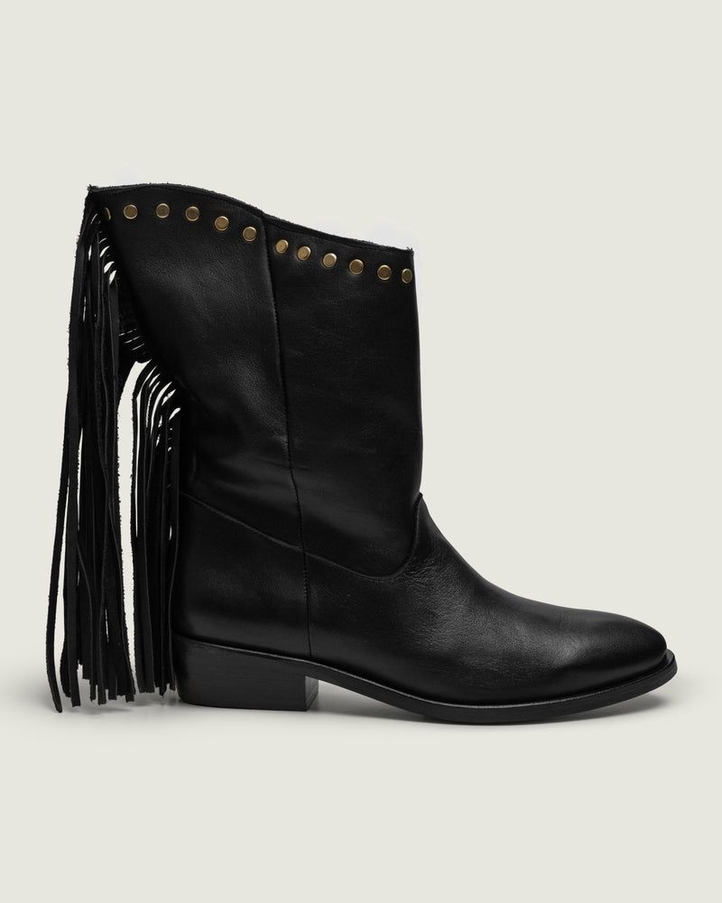 POSA - Fringe Boot, Color: Black, Size: 37