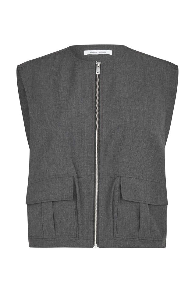 Samsoe Samsoe Dames - SAKELLY VEST 15449, Color: DARK GREY MEL., Size: XXS