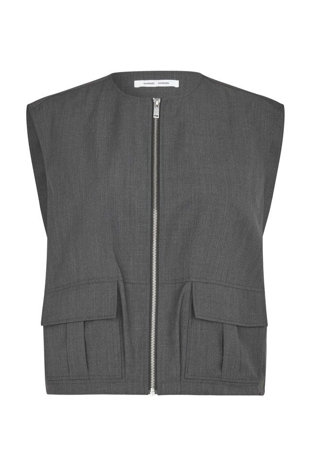 Samsoe Samsoe Dames - SAKELLY VEST 15449, Color: DARK GREY MEL., Size: XXS