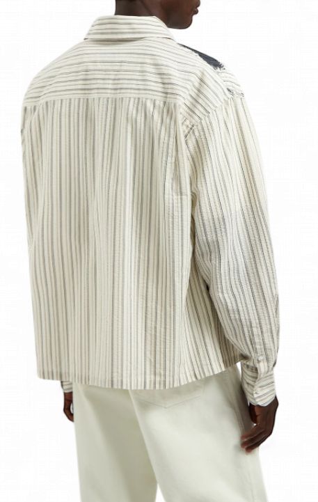 ØLÅF - BRUSHSTROKE LOGO STRIPE LS SHIRT