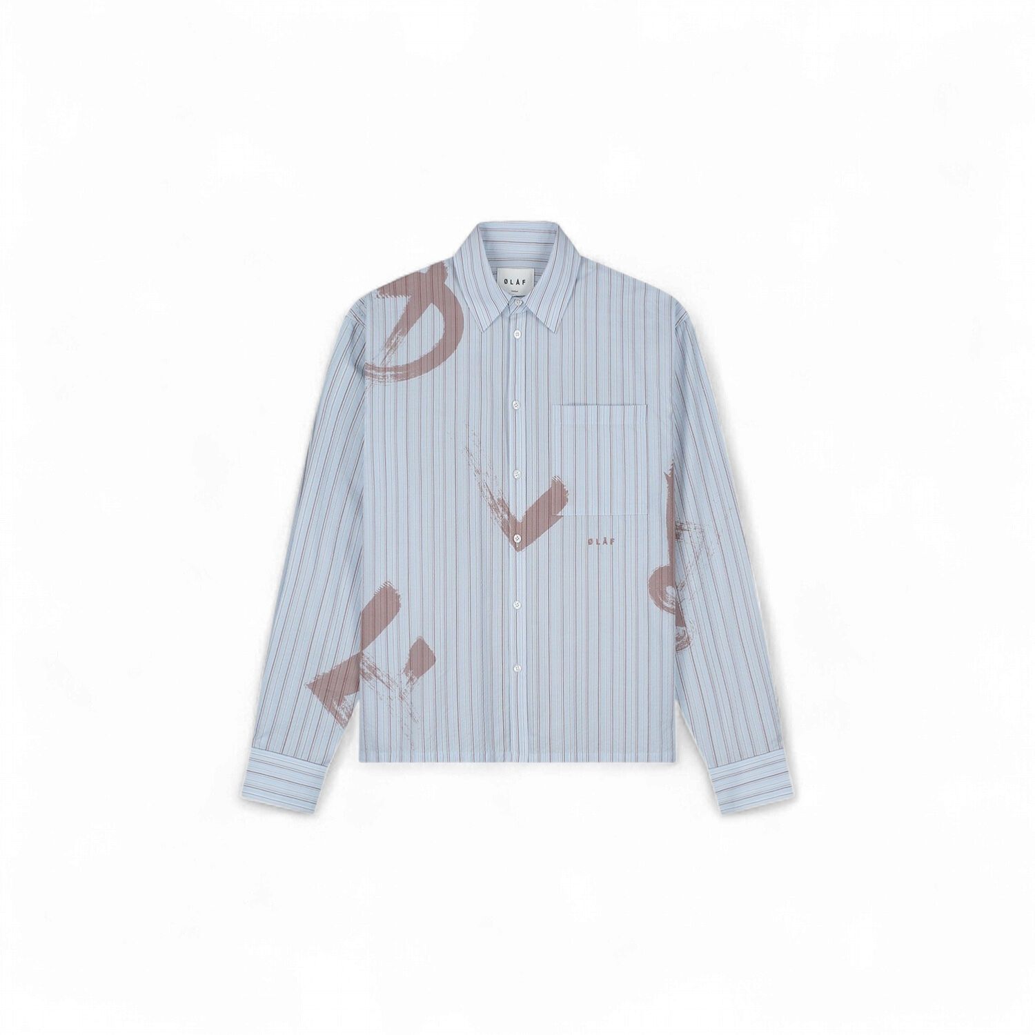 ØLÅF - BRUSHSTROKE LOGO STRIPE LS SHIRT