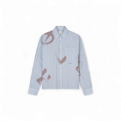ØLÅF - BRUSHSTROKE LOGO STRIPE LS SHIRT