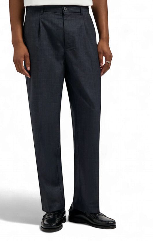 ØLÅF - REGULAR WOOL BLEND PLEATED PANT