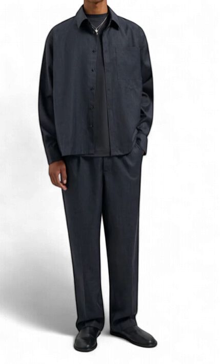 ØLÅF - REGULAR WOOL BLEND PLEATED PANT