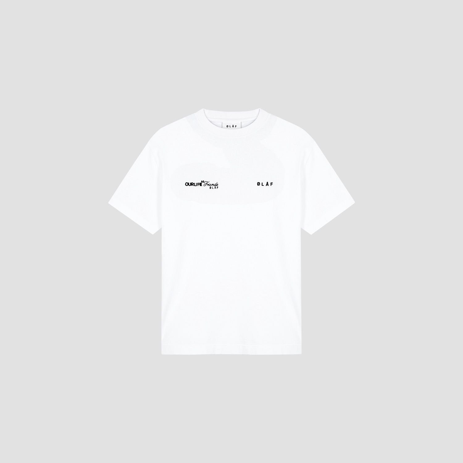 ØLÅF - SCRIPT FRIENDS BOXY TEE, Color: OPTICAL WHITE, Size: XS