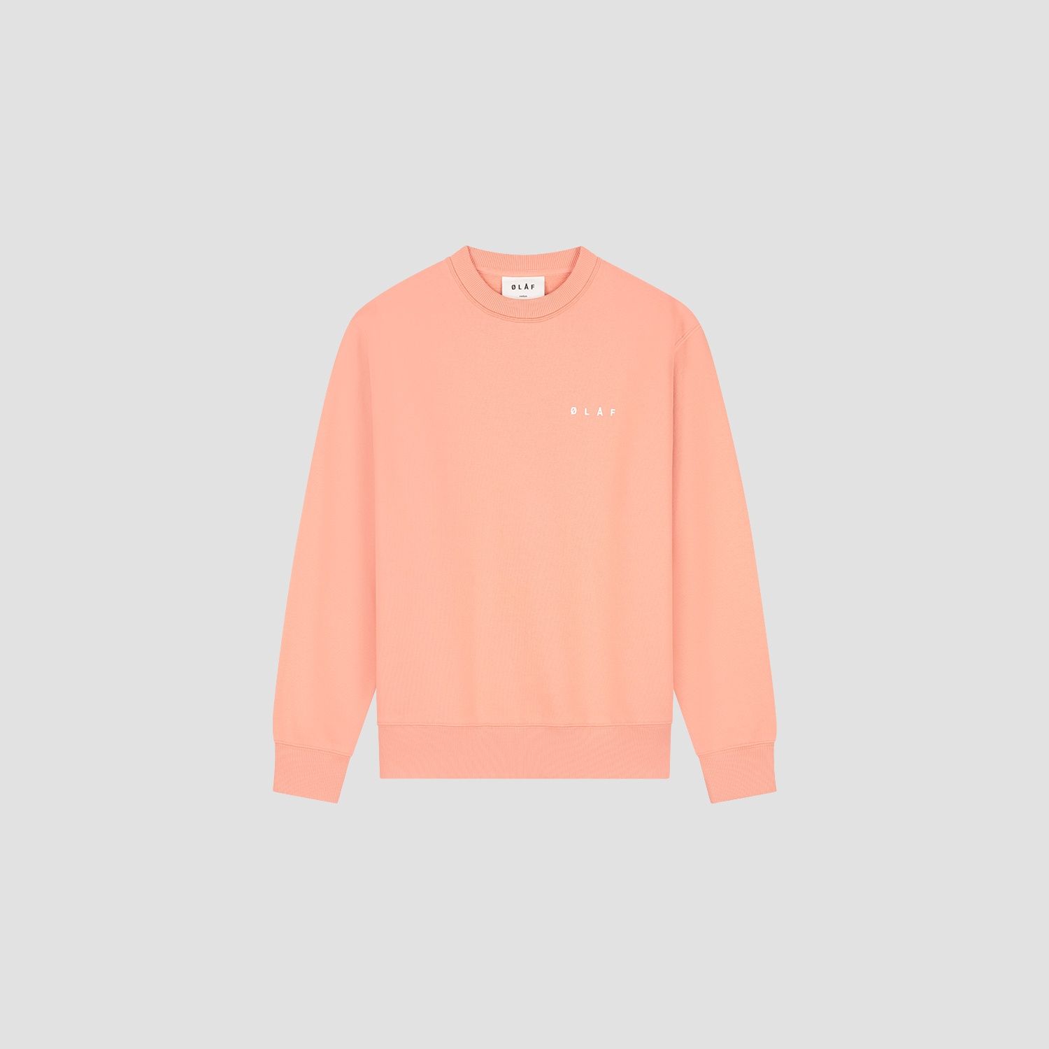 ØLÅF - BRUSHSTROKE FACE CREWNECK, Color: BURNT CORAL, Size: XS