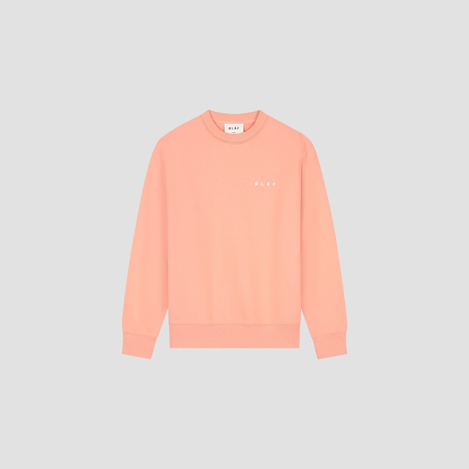 ØLÅF - BRUSHSTROKE FACE CREWNECK, Color: BURNT CORAL, Size: XS