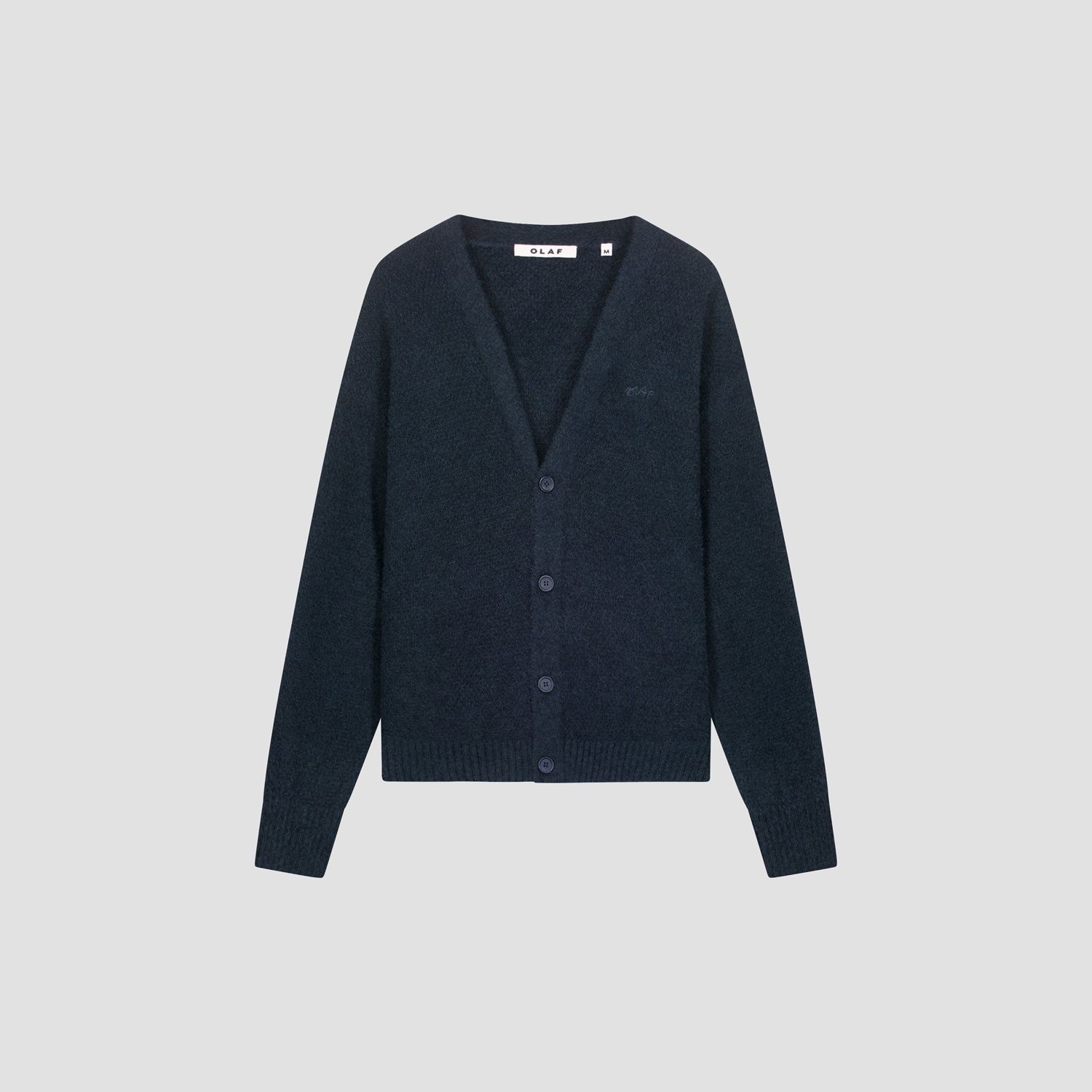 ØLÅF - SIGNATURE KNITTED CARDIGAN, Color: NAVY, Size: XS