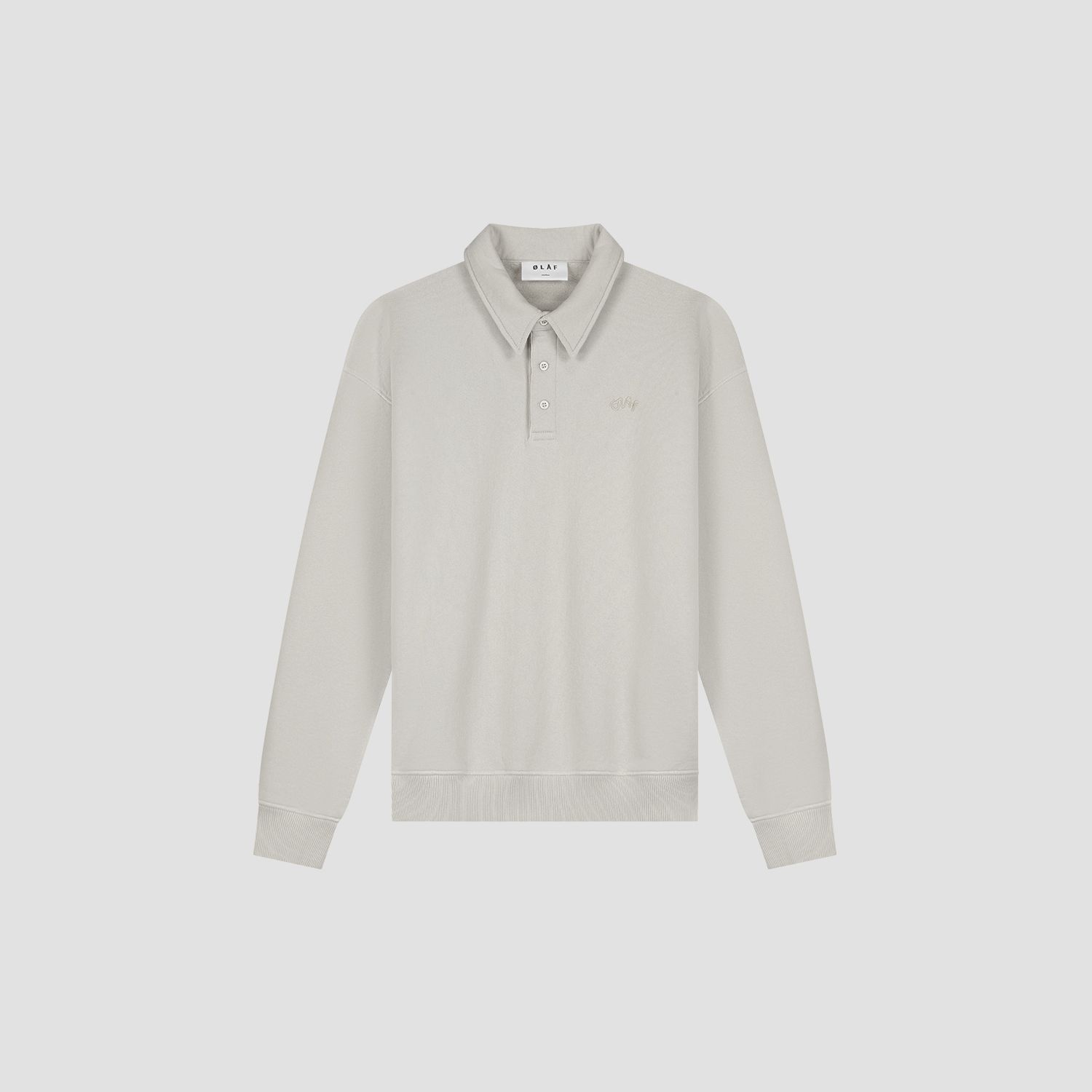 ØLÅF - SIGNATURE OVERSIZED POLO, Color: CEMENT, Size: XS