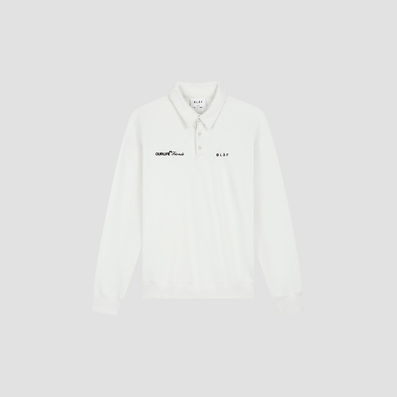 ØLÅF - SCRIPT FRIENDS OVERSIZED POLO, Color: OFFWHITE, Size: XS