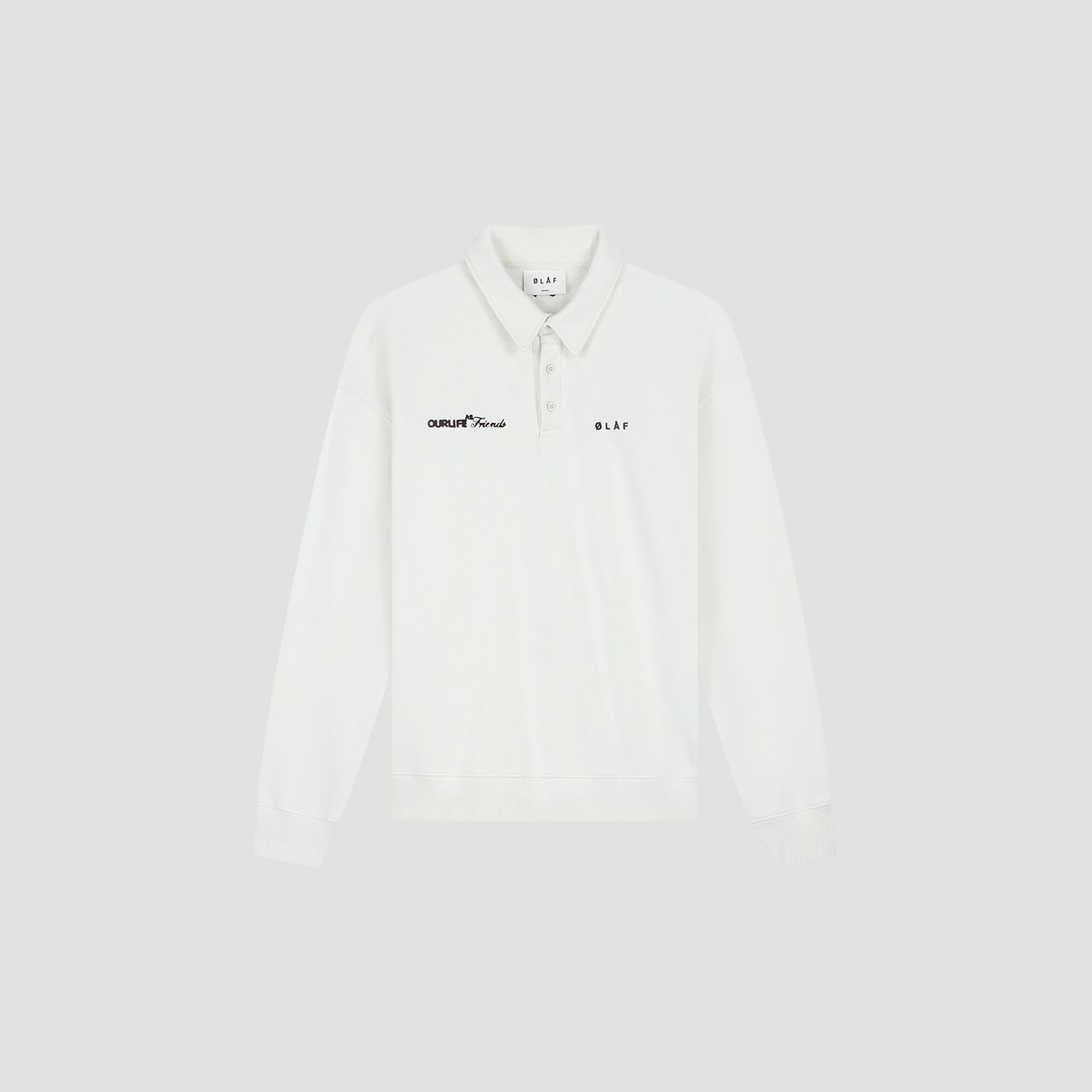 ØLÅF - SCRIPT FRIENDS OVERSIZED POLO, Color: OFFWHITE, Size: XS
