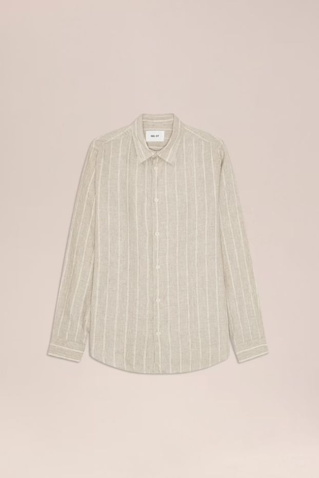 NN07 - Enzo Shirt 5728, Color: Oat Stripe, Size: S