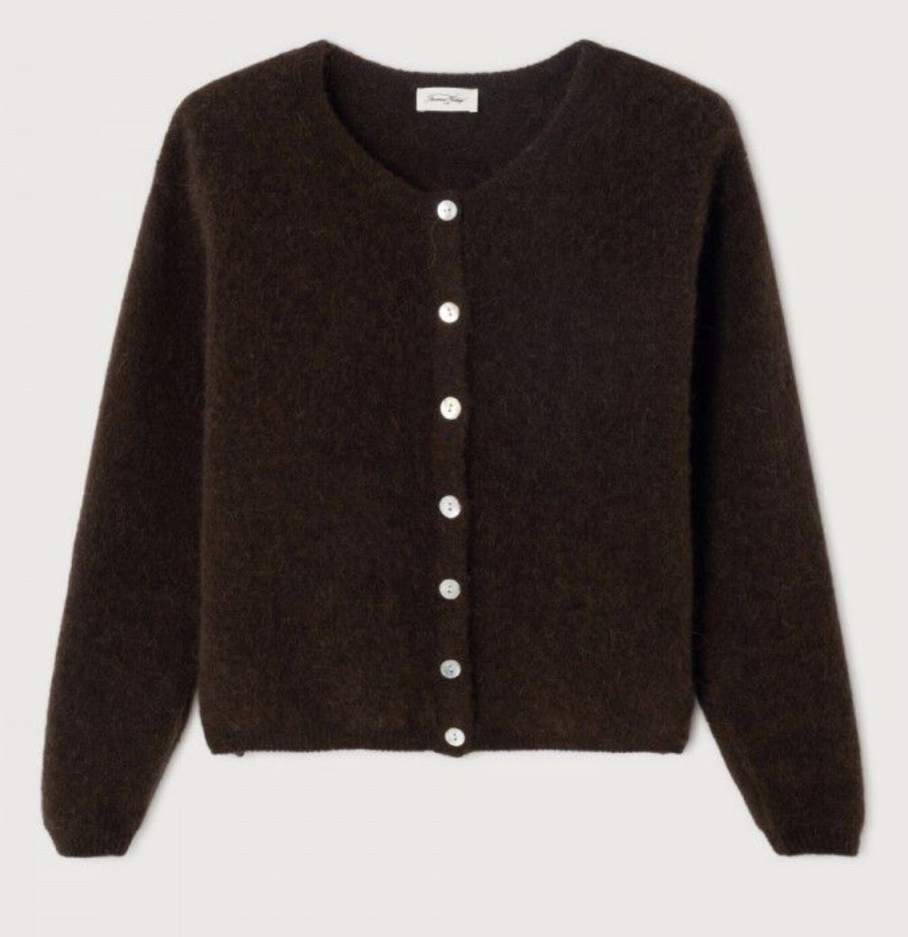 American Vintage - WOMEN'S CARDIGAN VITOW, Color: CAFE CHINE, Size: S