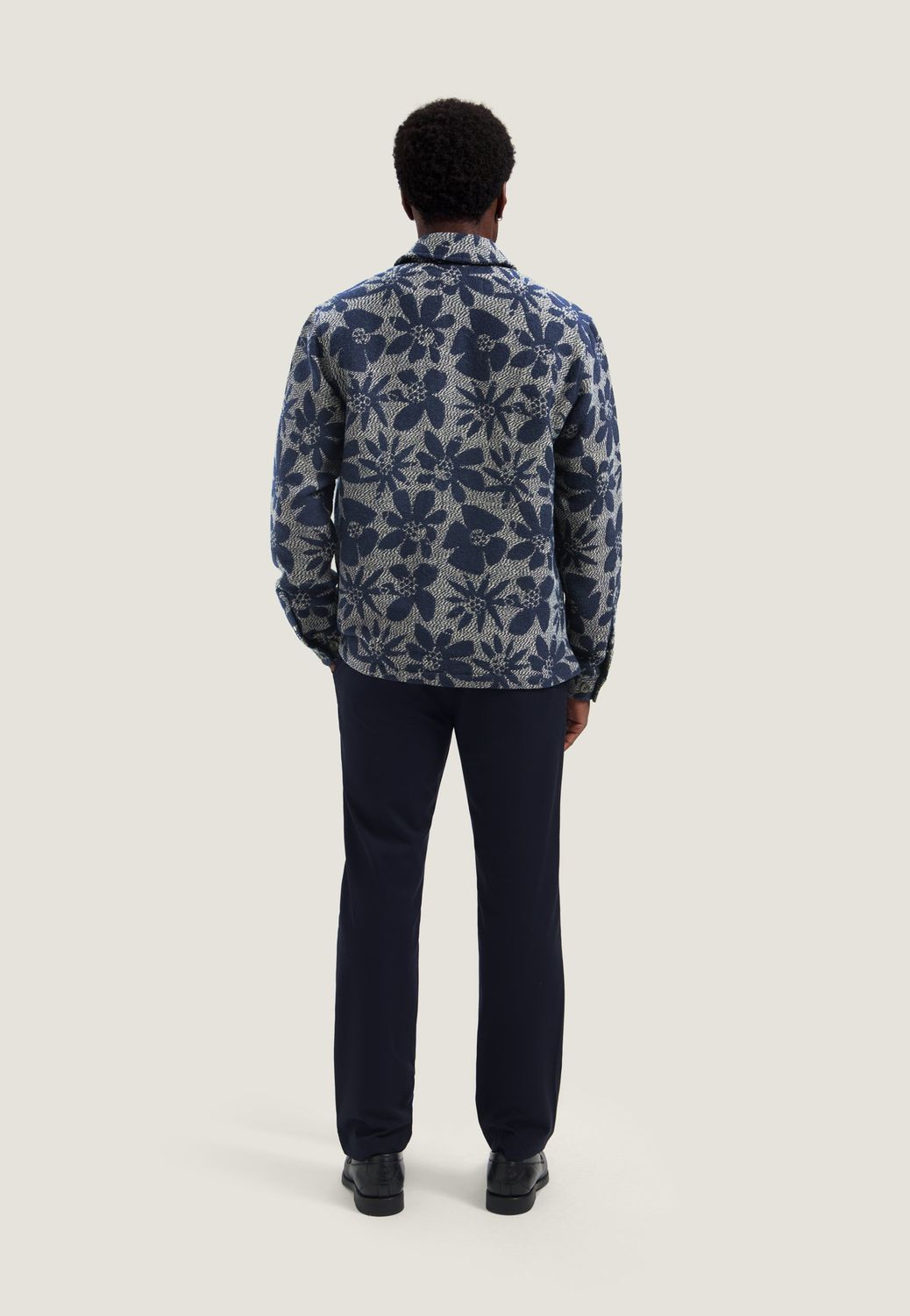 DSTREZZED Lino Damast Overshirt Dk. Navy, worn