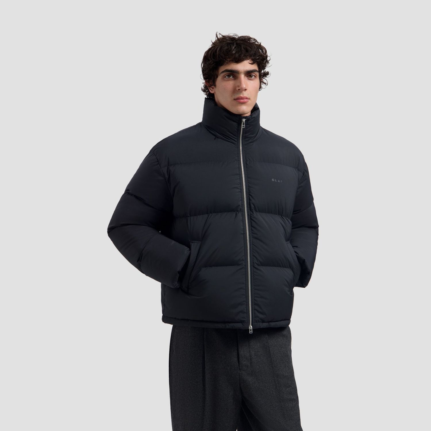 ØLÅF Puffer Jacket Black, worn