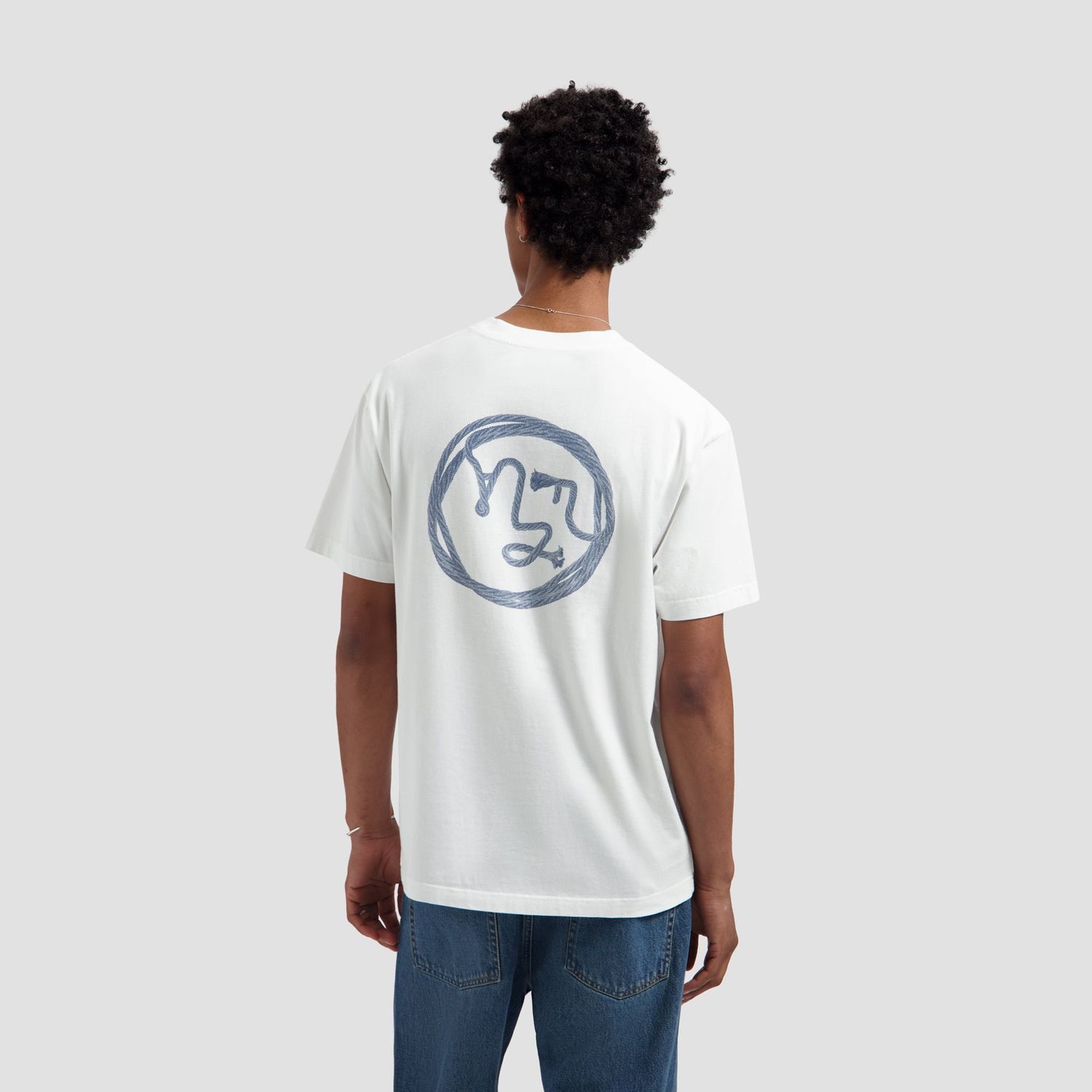 ØLÅF Lasso Face Tee Optical White, worn