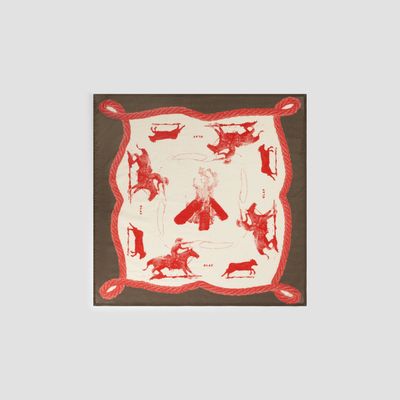 ØLÅF Porcelain Cowboy Bandana Chocolate Chip/Off White, front