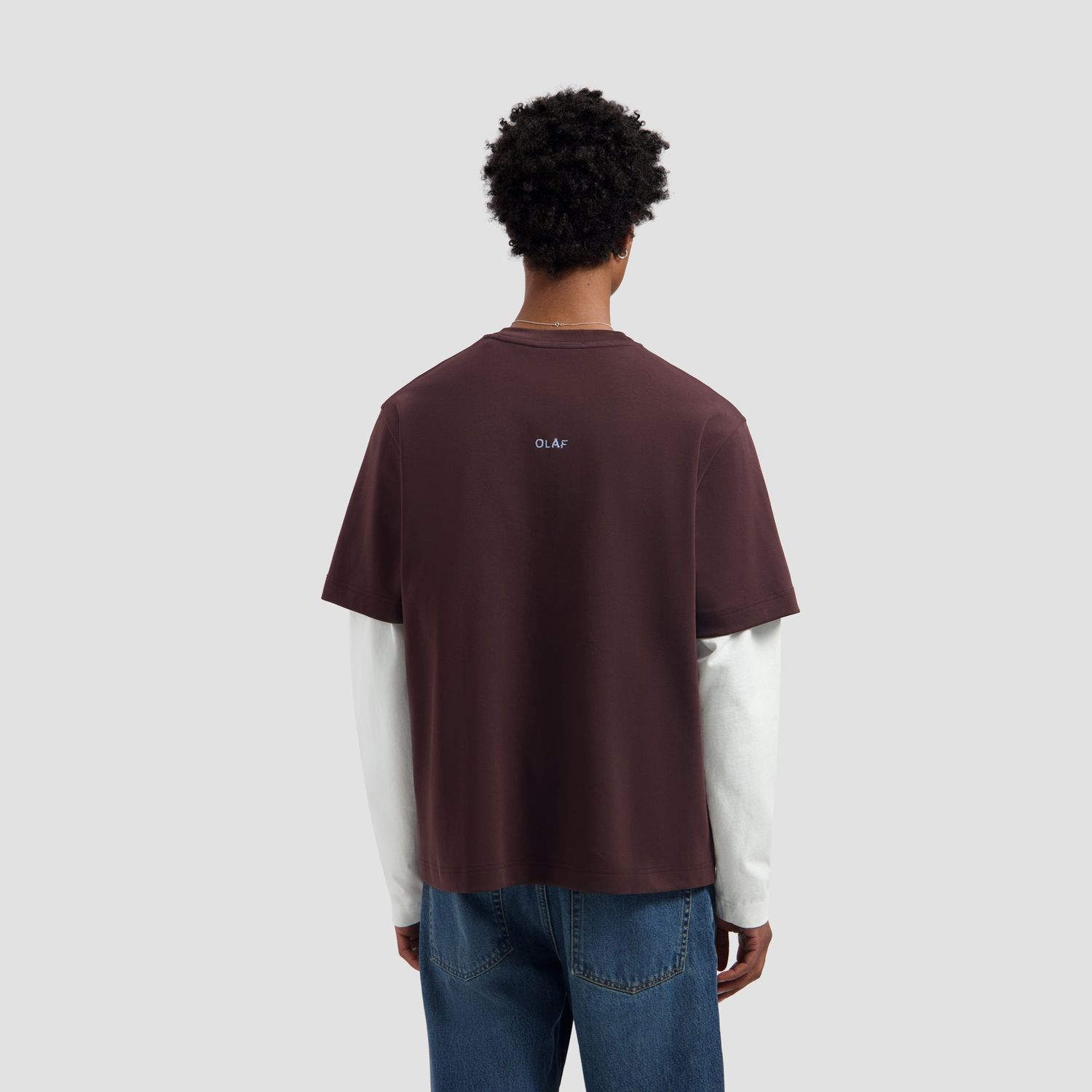 ØLÅF Essential Tee Chocolate Plum, worn