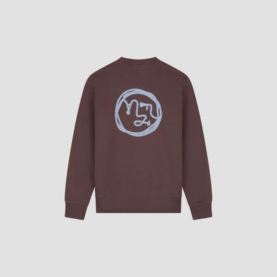 ØLÅF Lasso Face Crewneck Chocolate Plum, back