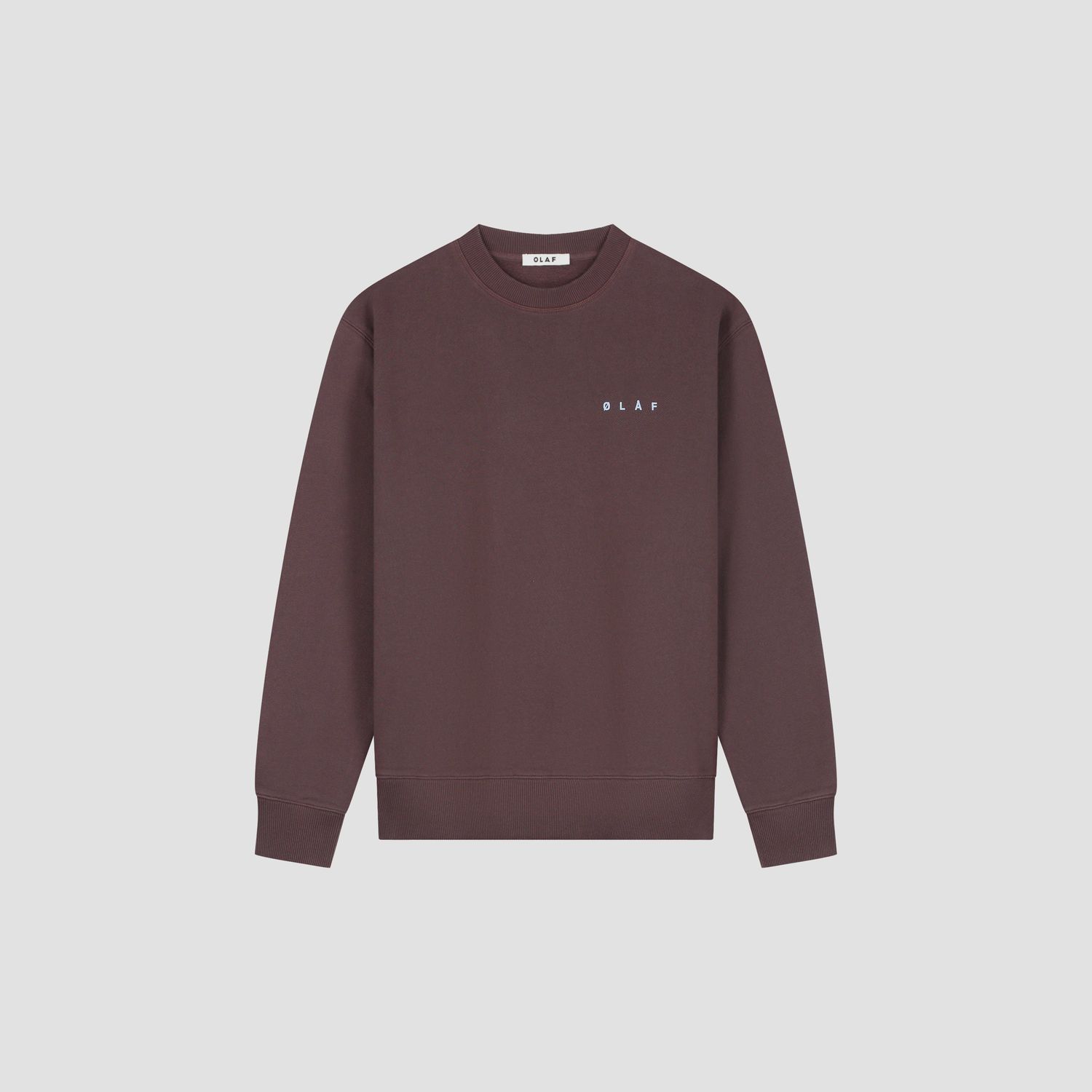 ØLÅF Lasso Face Crewneck Chocolate Plum, front
