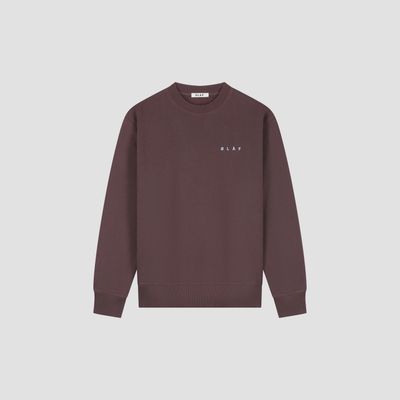 ØLÅF Lasso Face Crewneck Chocolate Plum, front